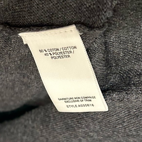 Jacob ruffle v neck knit sweater in soft charcoal grey XS - Picture 5 of 6